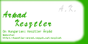 arpad kesztler business card